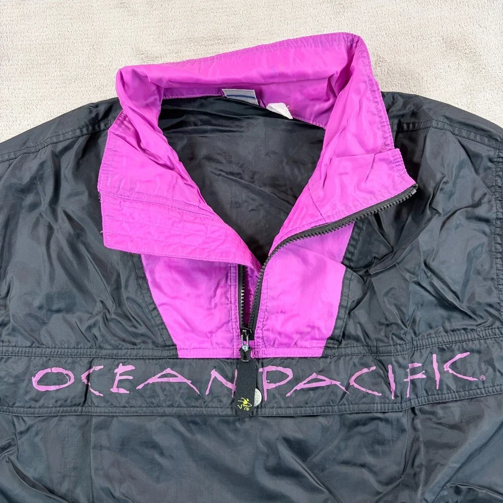 Vintage 90s OP Ocean Pacific Opac Colorblock Windbreaker‎ Jacket Men XL Black